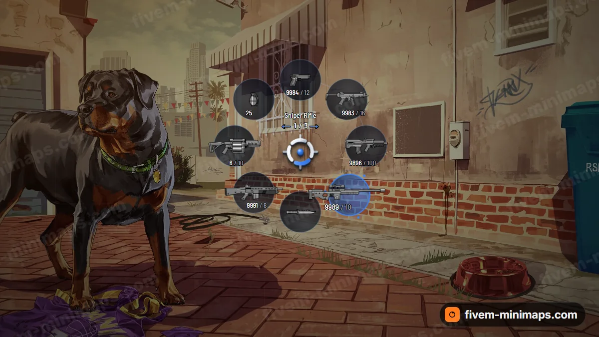 Orbit weapon wheel in the Neptune palette