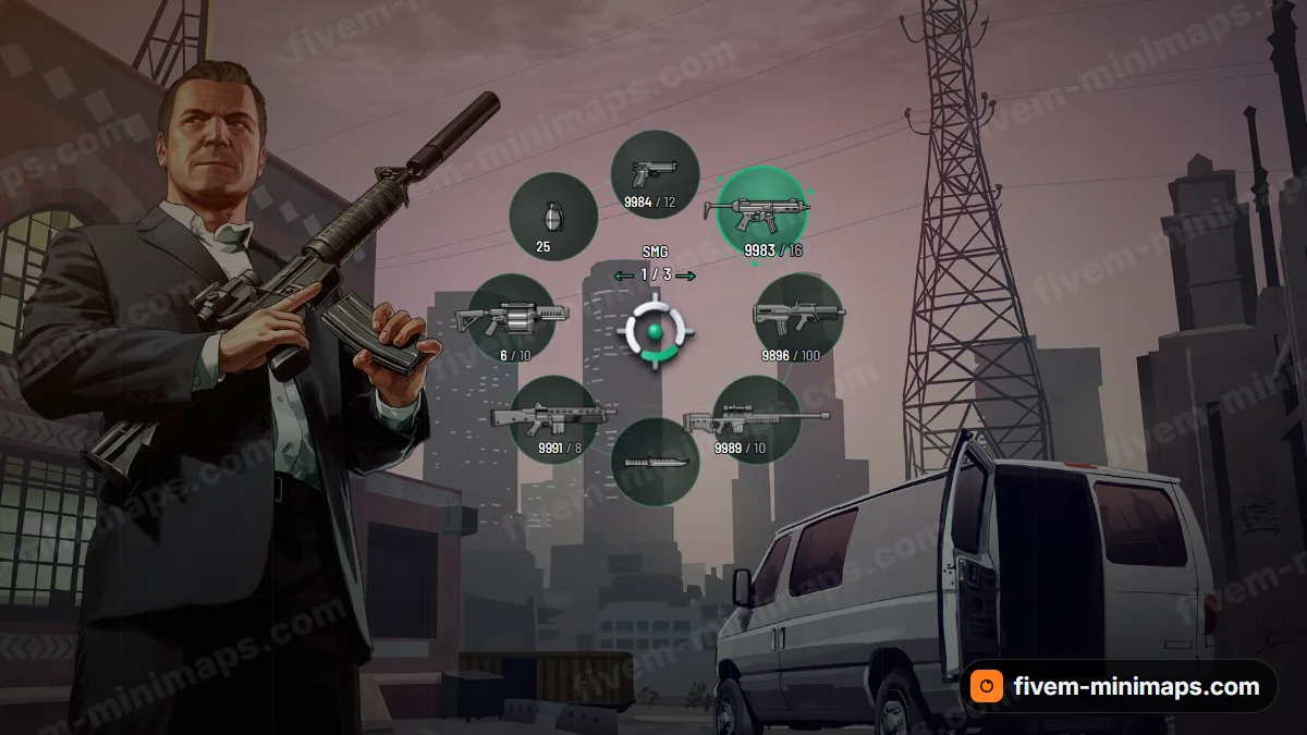 Orbit weapon wheel in the Terra palette