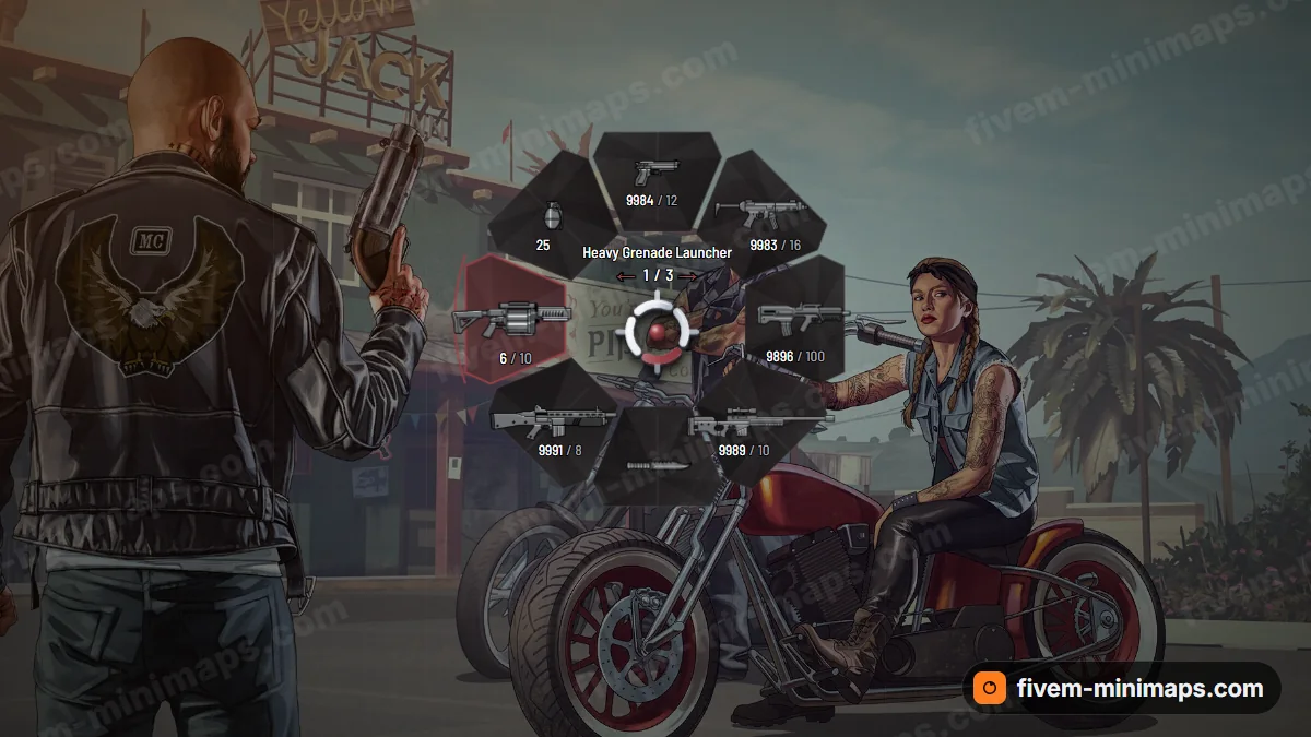 Phantom weapon wheel in the Crimson ghost palette