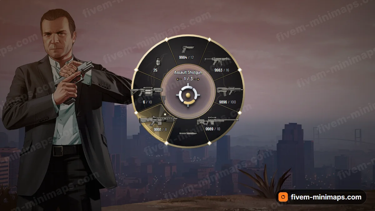 Prestige weapon wheel in the Champagne palette