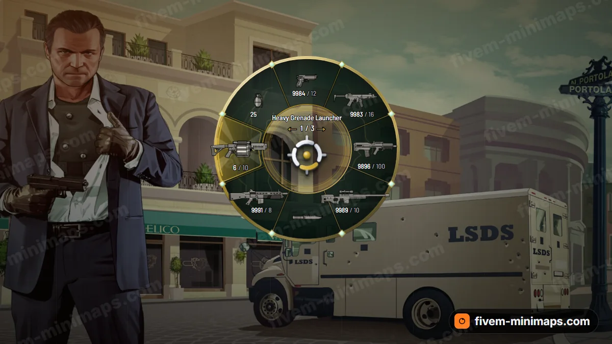 Prestige weapon wheel in the Emerald palette