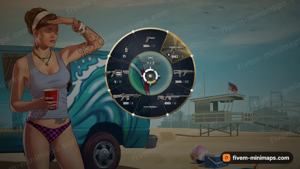 Prestige weapon wheel in the Sapphire palette