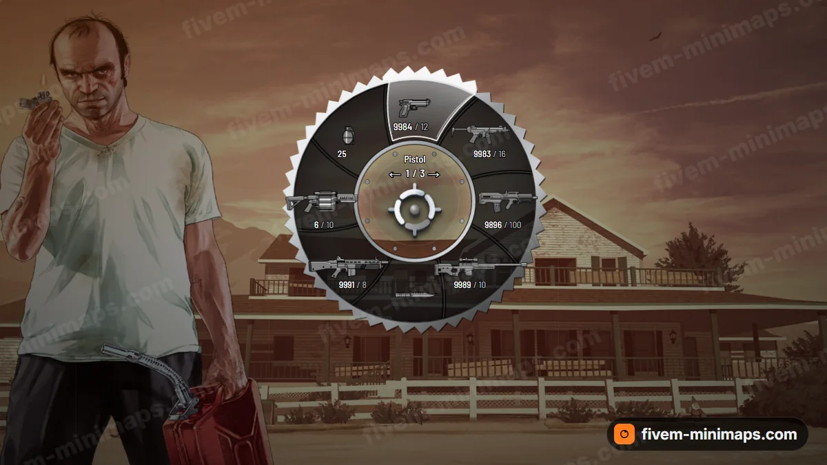 Razor weapon wheel in the Chrome palette