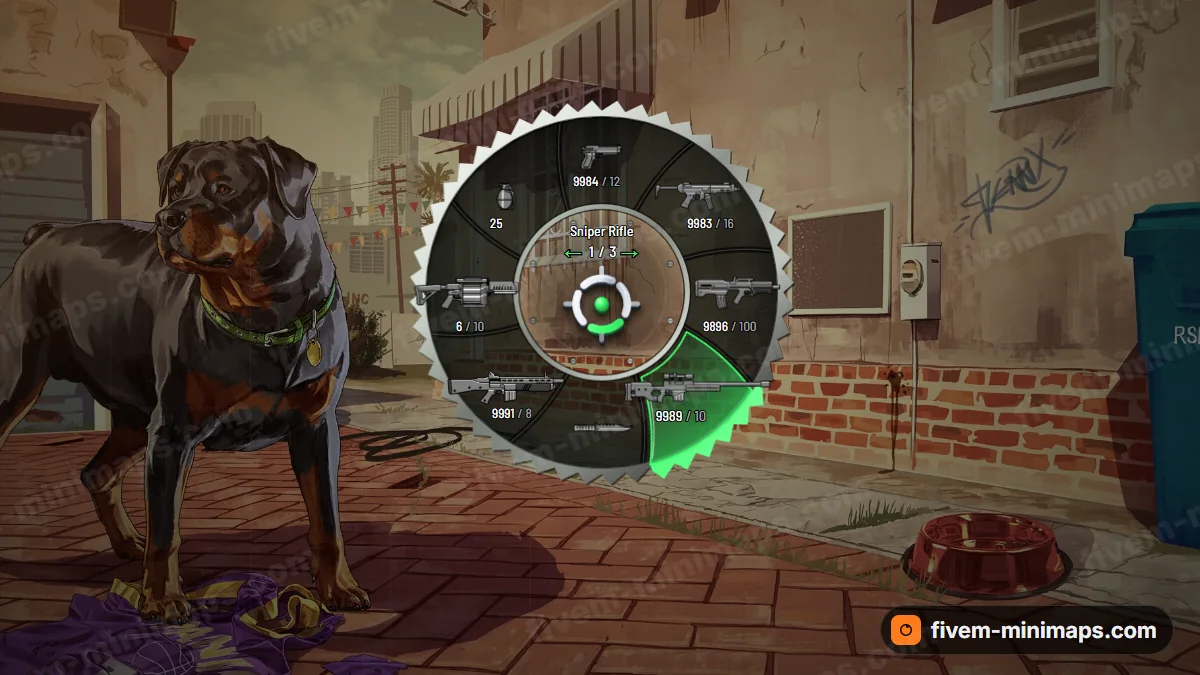 Razor weapon wheel in the Venom palette