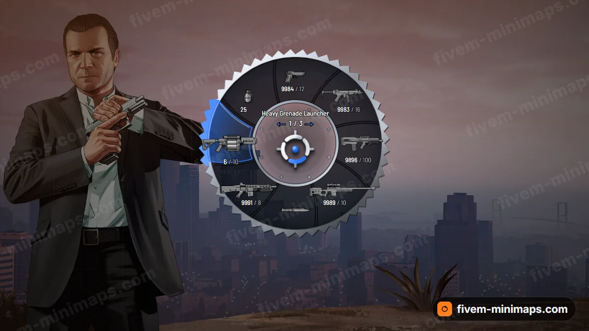 Razor weapon wheel in the Cobalt palette