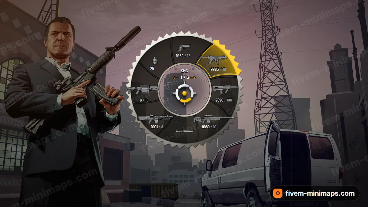 Razor weapon wheel in the Hazard palette