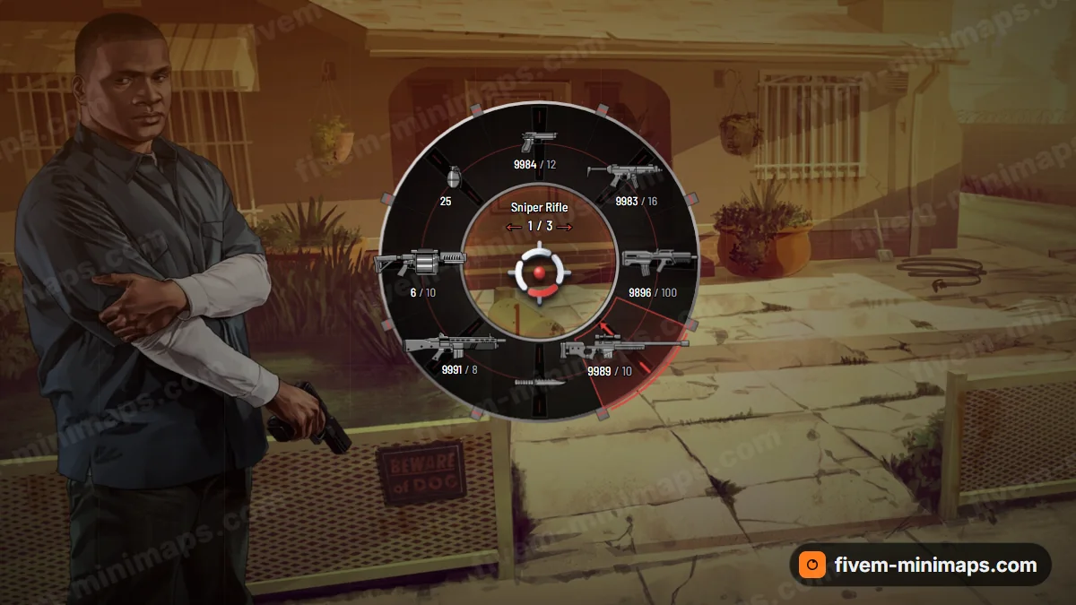 Reactor weapon wheel in the Reactor red palette