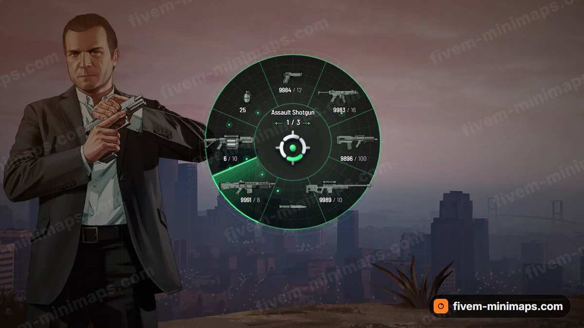 Recon weapon wheel in the Phosphor palette