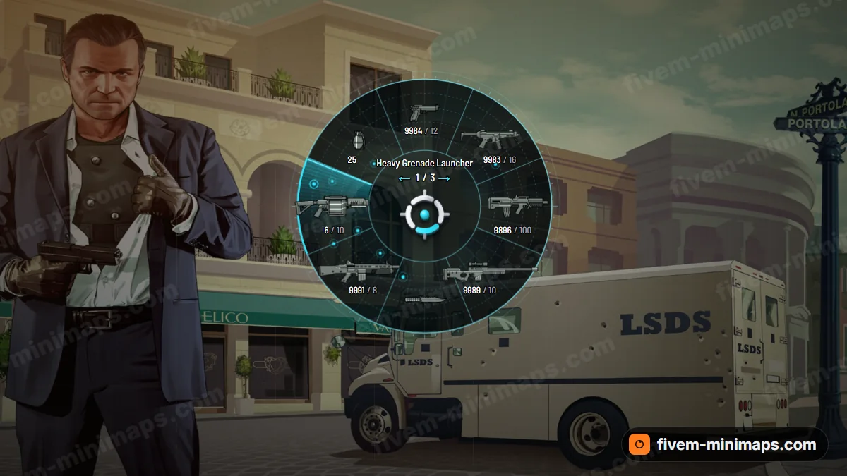 Recon weapon wheel in the Sonar palette