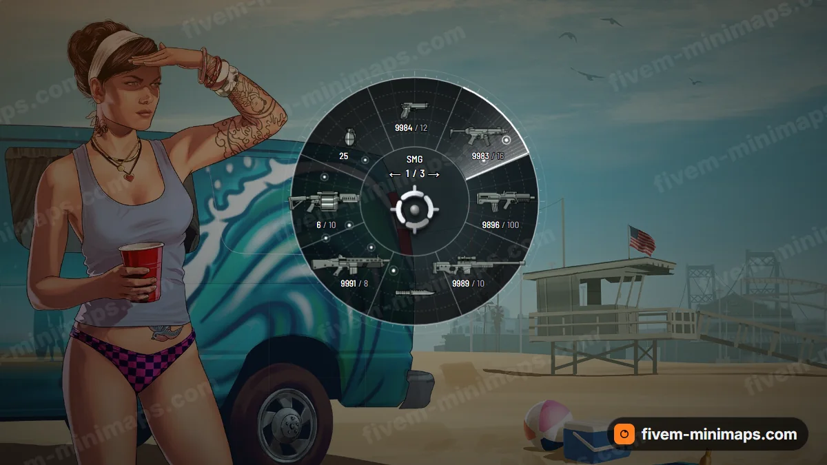 Recon weapon wheel in the White ops palette