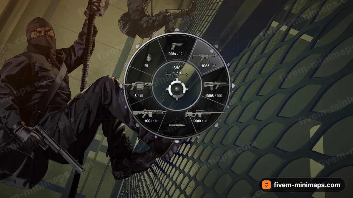 Royal weapon wheel in the Obsidian palette