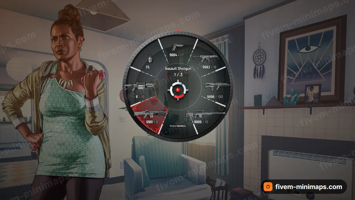 Scope weapon wheel in the Marksman palette