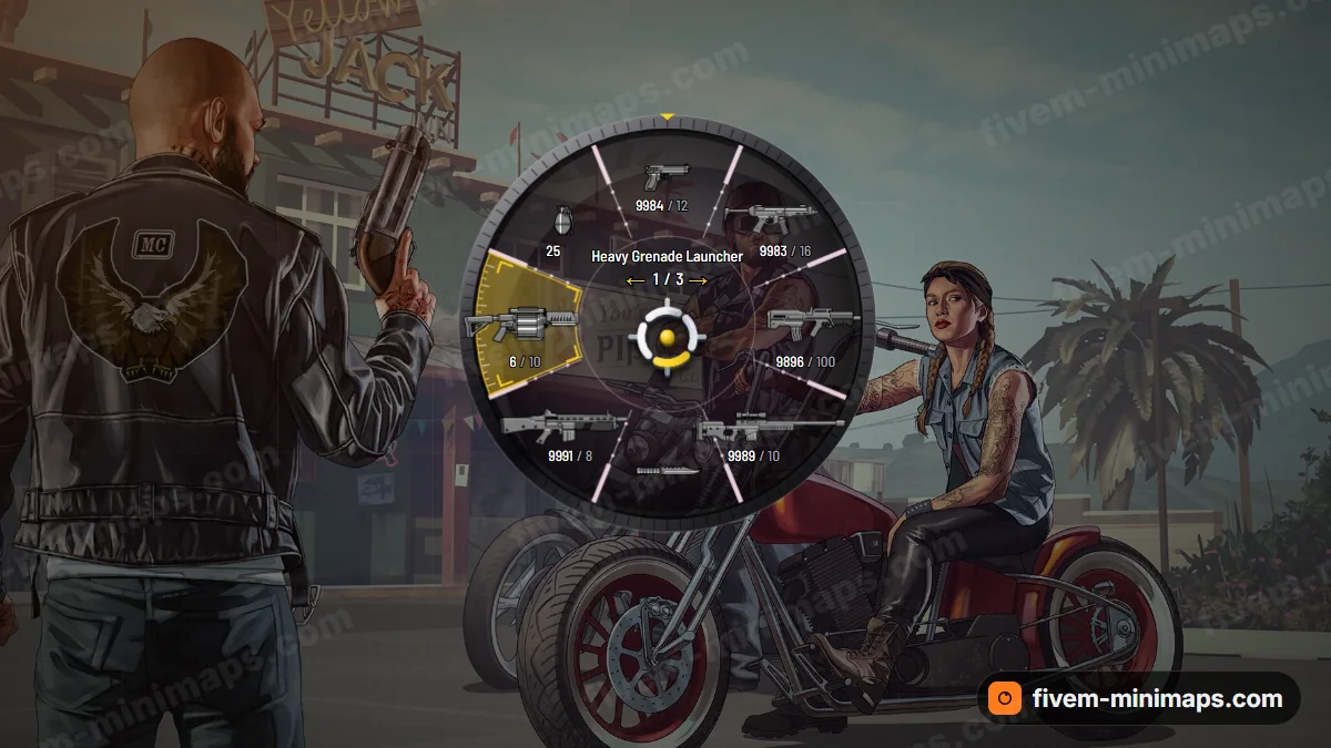 Scope weapon wheel in the Thermal palette