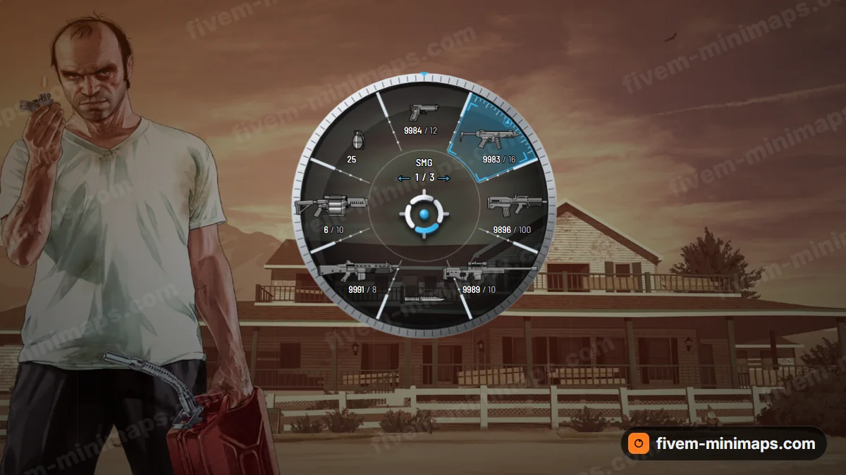 Scope weapon wheel in the Arctic palette