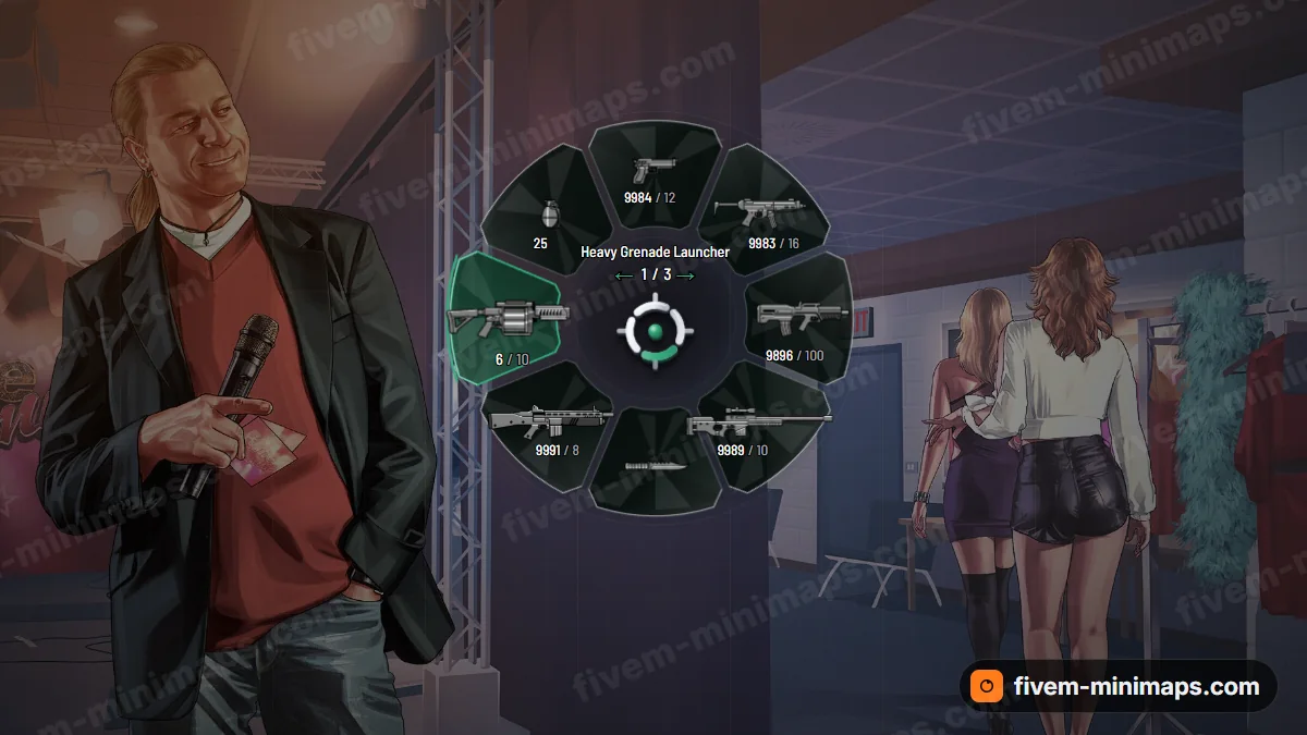 Shard weapon wheel in the Emerald palette