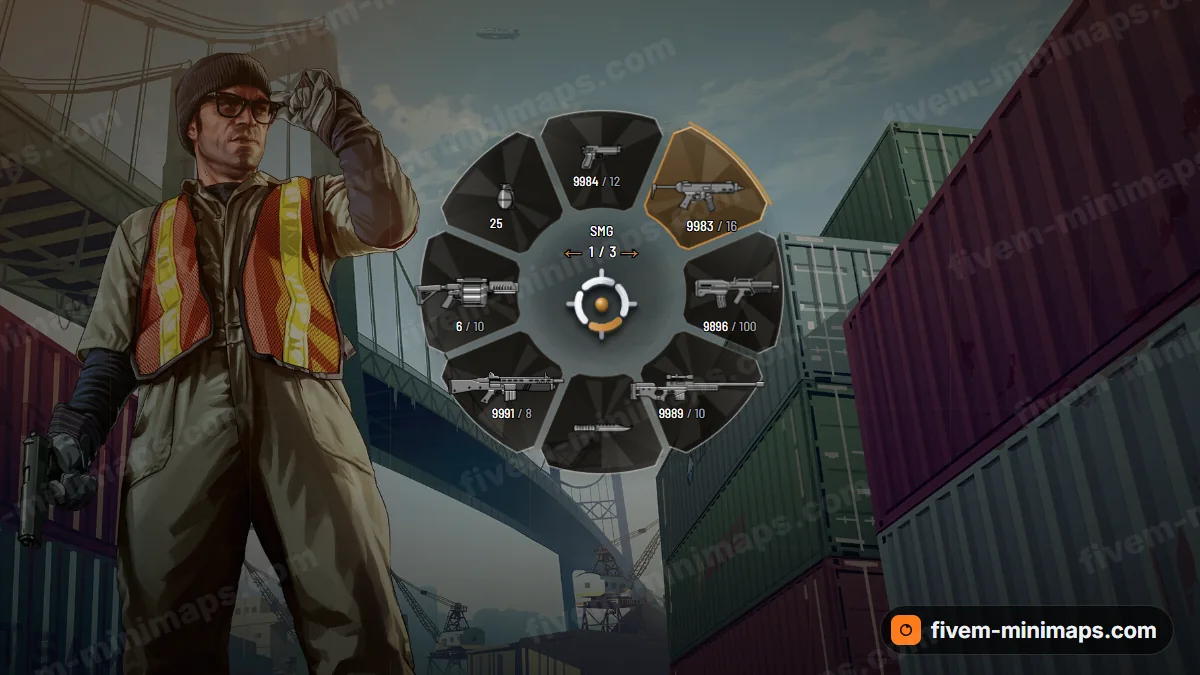 Shard weapon wheel in the Bronze palette