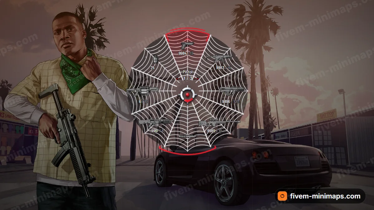 Spider Web weapon wheel in the Silk palette