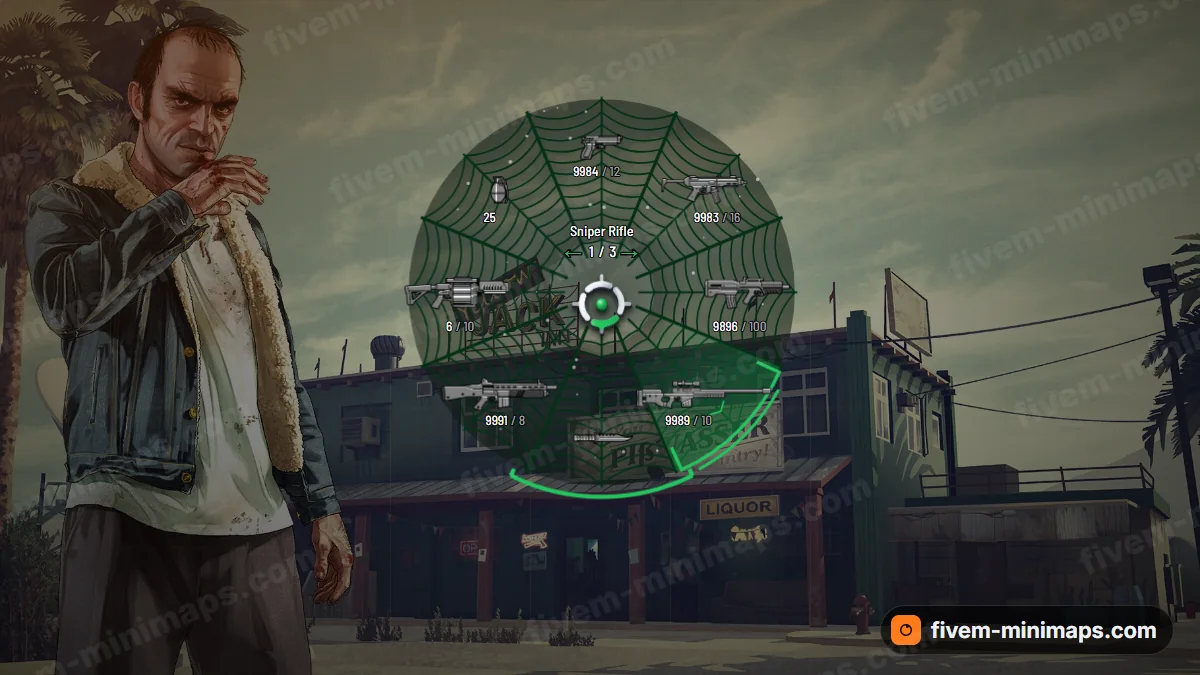 Spider Web weapon wheel in the Venom palette
