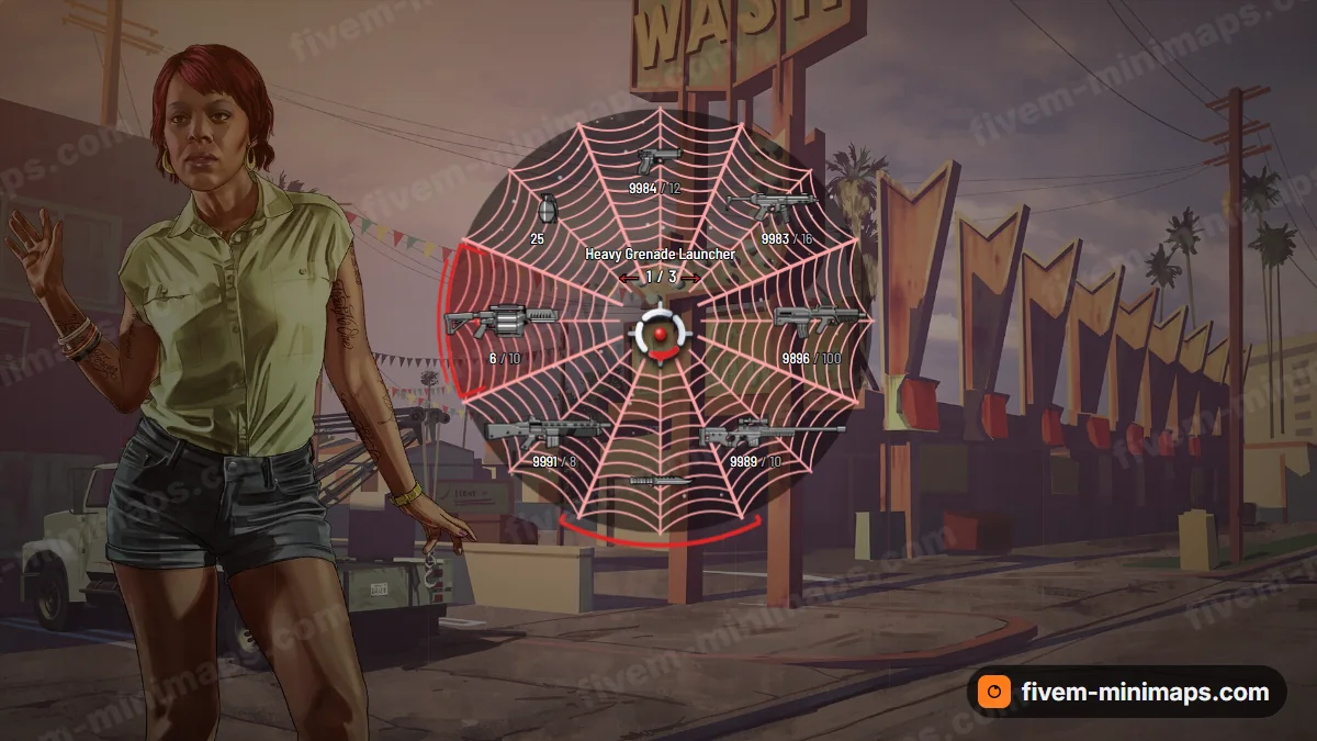Spider Web weapon wheel in the Widow palette