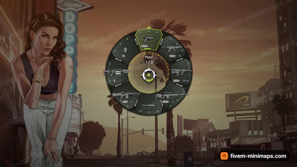 Titan weapon wheel in the Combat green palette