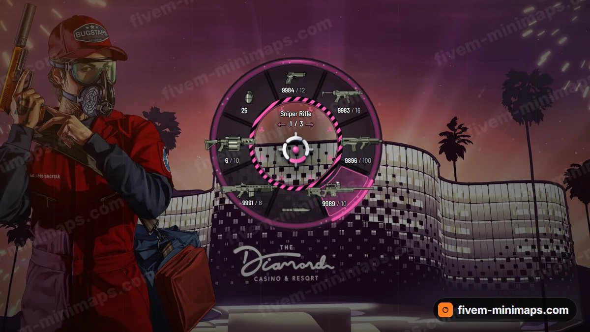Toxic weapon wheel in the Plasma pink palette