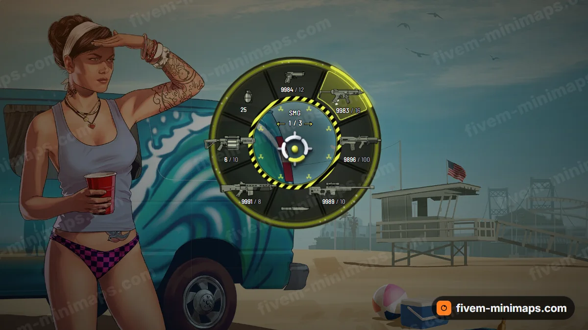 Toxic weapon wheel in the Nuclear palette
