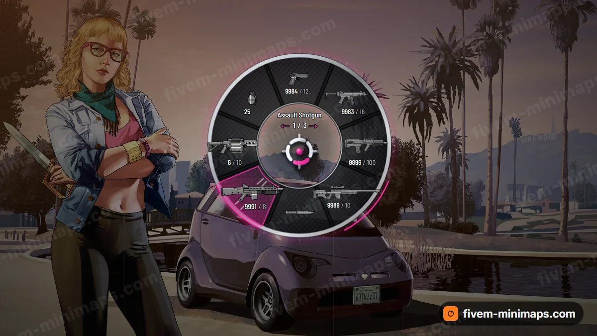Tuner weapon wheel in the Underglow palette