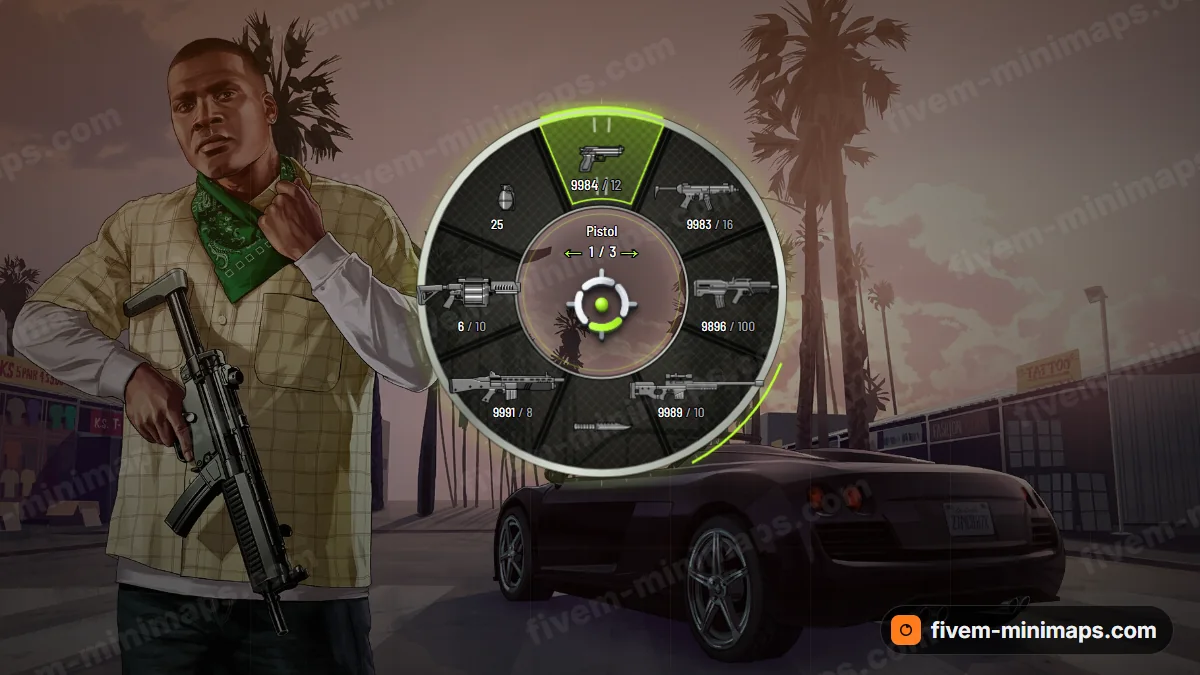 Tuner weapon wheel in the Lime boost palette