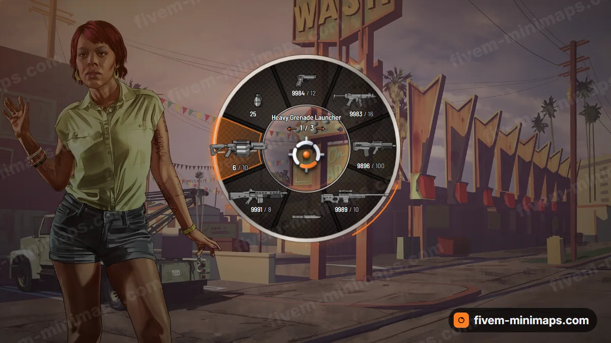 Tuner weapon wheel in the Sunset palette