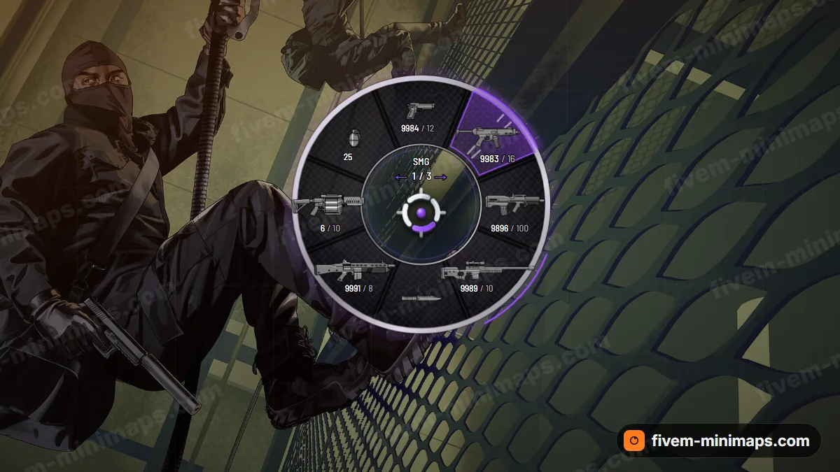 Tuner weapon wheel in the Purple haze palette