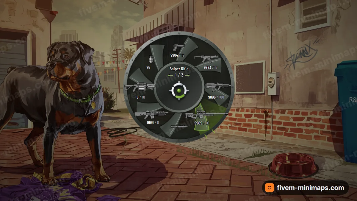 Turbine weapon wheel in the Nitro palette