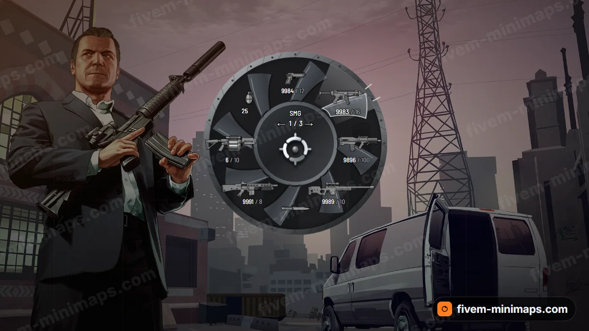 Turbine weapon wheel in the Titanium palette