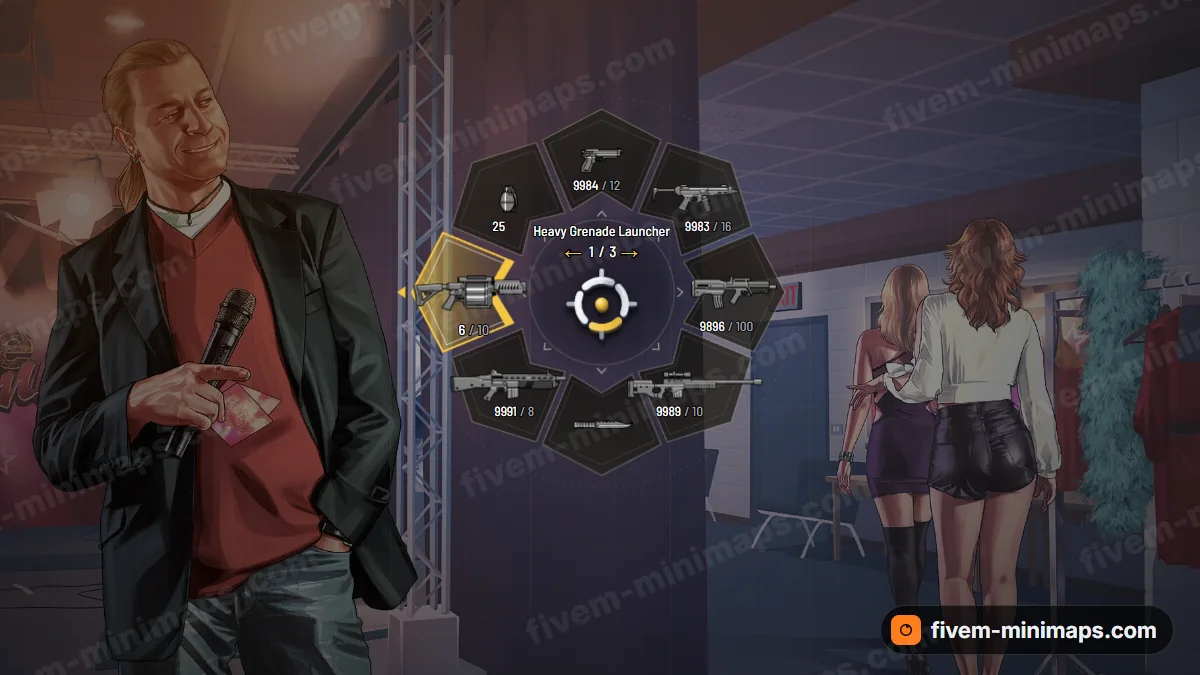 Vanguard weapon wheel in the Rank gold palette