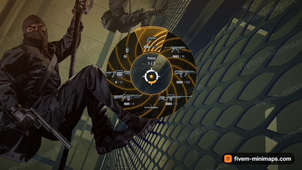 Vortex weapon wheel in the Solar palette