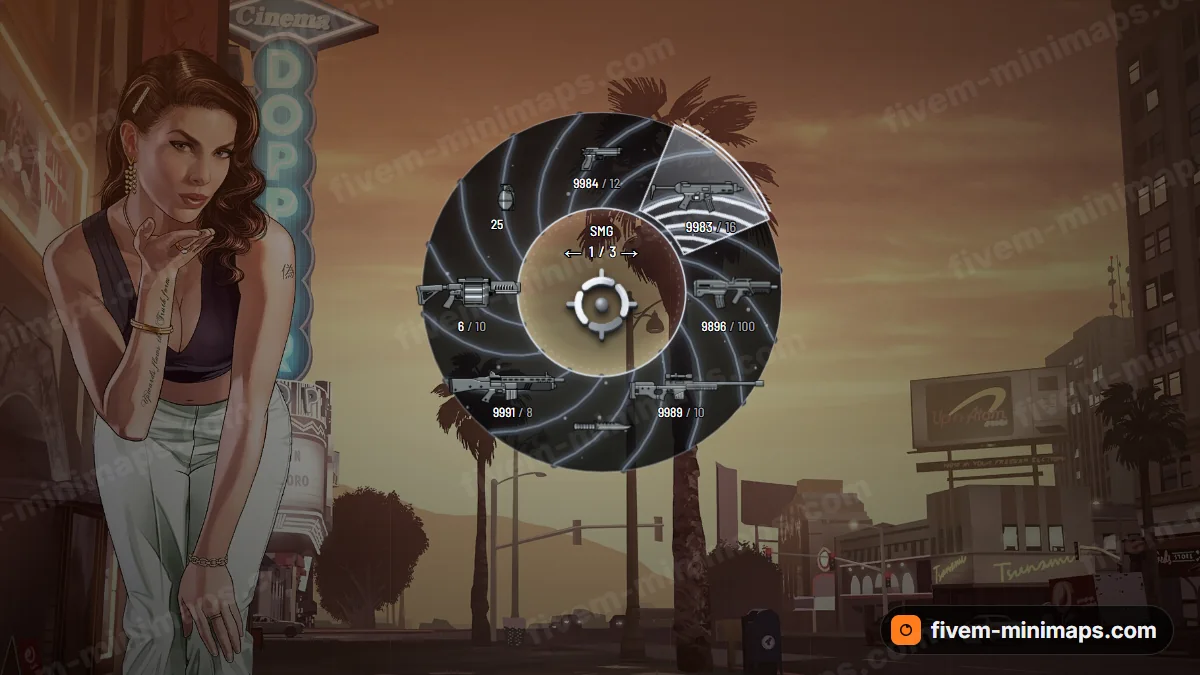 Vortex weapon wheel in the White hole palette